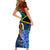 Tafea Day Short Sleeve Bodycon Dress Vanuatu Sand Drawing With Polynesian Pattern - Wonder Print Shop