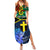 Tafea Day Summer Maxi Dress Vanuatu Sand Drawing With Polynesian Pattern - Wonder Print Shop