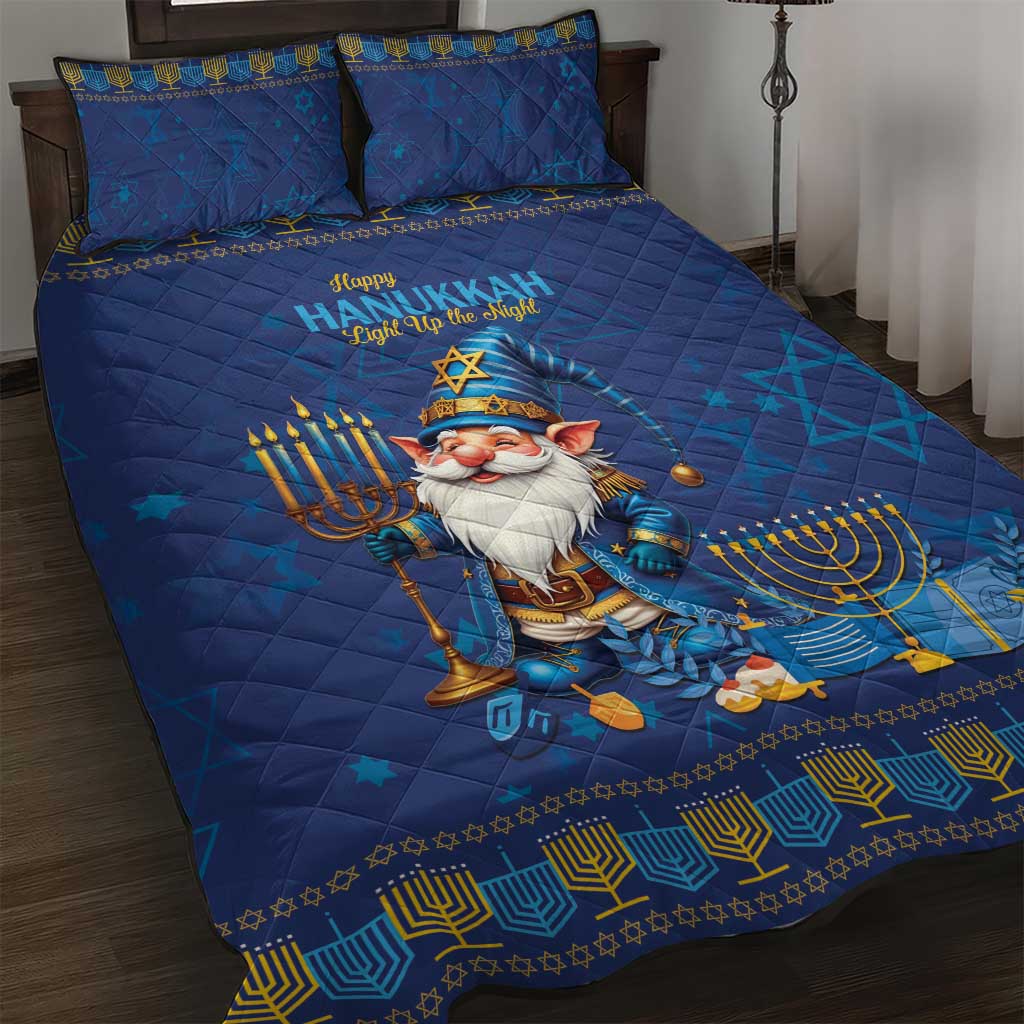 Hanukkah Jewish Star of David Quilt Bed Set Chilling With My Gnomies - Wonder Print Shop