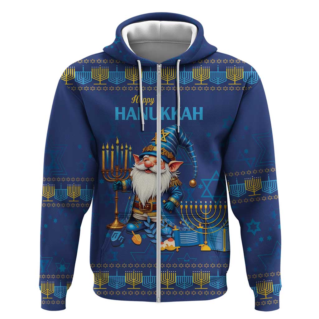 Hanukkah Jewish Star of David Zip Hoodie Chilling With My Gnomies - Wonder Print Shop