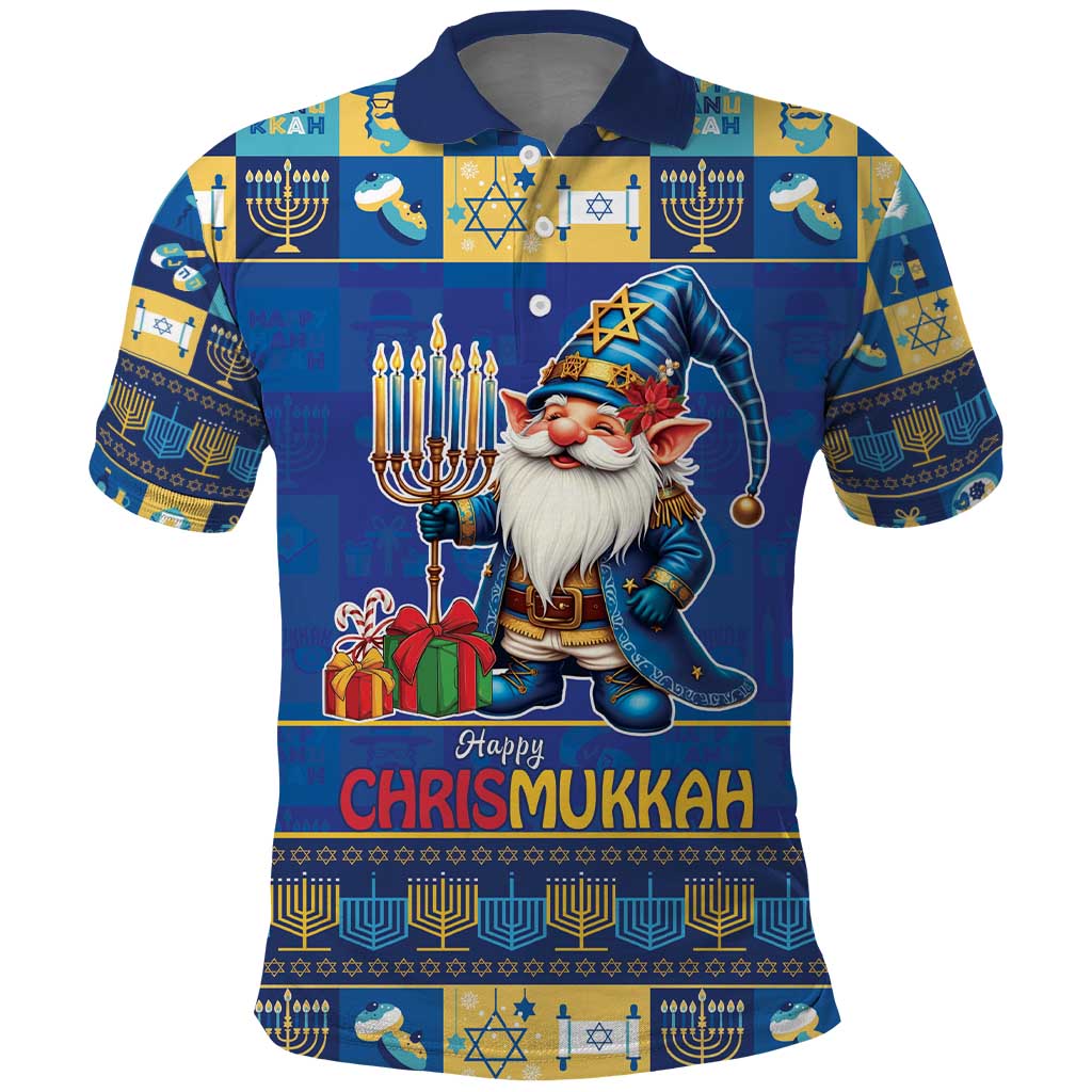 Merry Chrismukkah Polo Shirt With Gnome Christmas Hanukkah - Wonder Print Shop