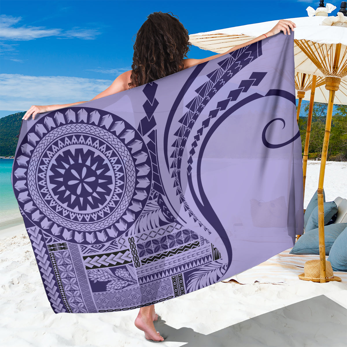 Samoa Siapo Arty Sarong Purple Style - Wonder Print Shop