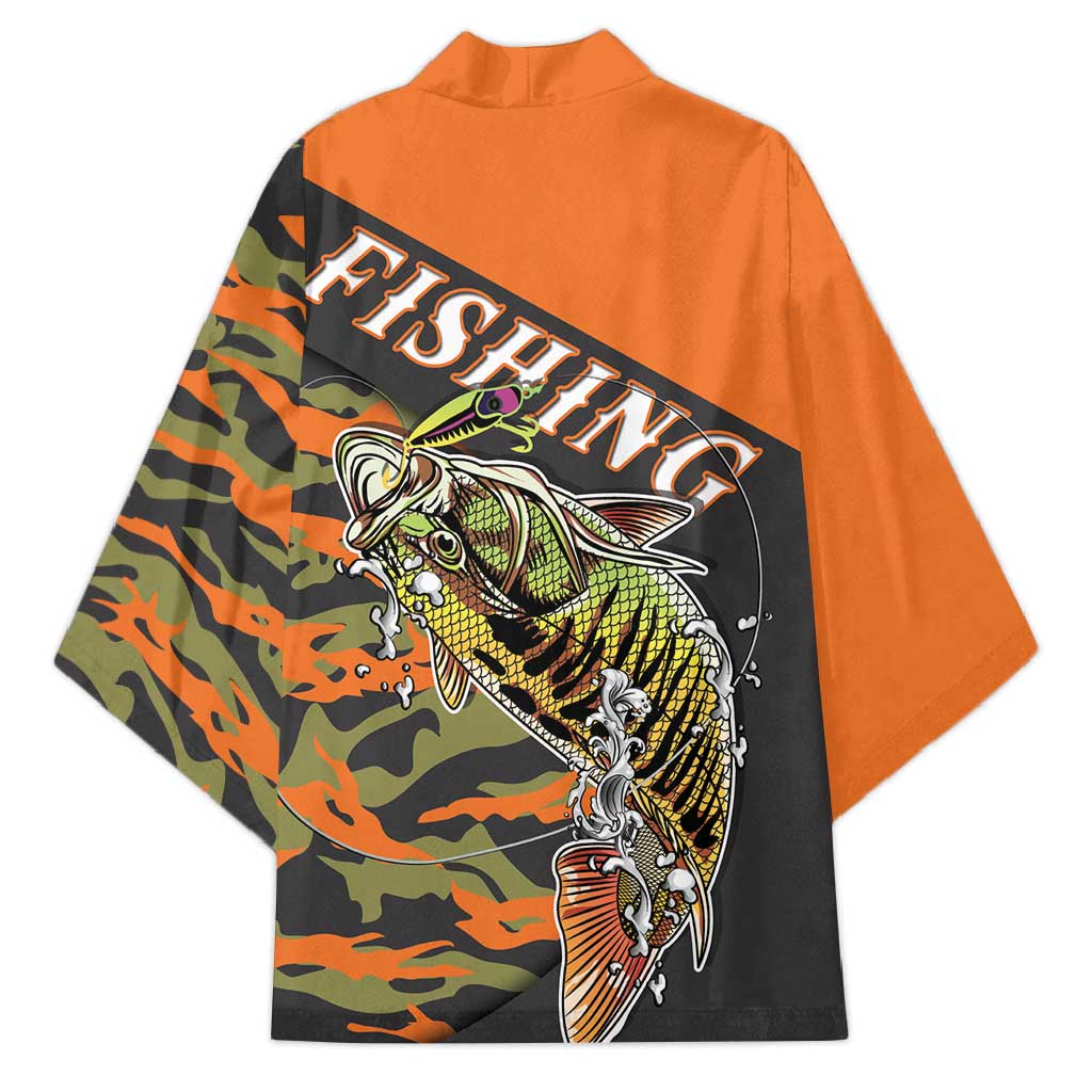 Bass Fishing Fisherman Kimono Camouflag Pattern - Wonder Print Shop