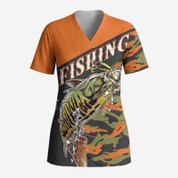 Bass Fishing Fisherman Scrub Top Camouflag Pattern - Wonder Print Shop