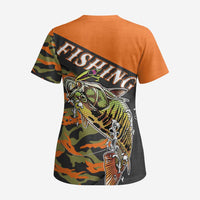 Bass Fishing Fisherman Scrub Top Camouflag Pattern - Wonder Print Shop