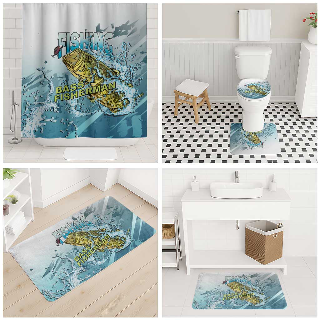 Bass Fishing Vintage Bathroom Set - Wonder Print Shop