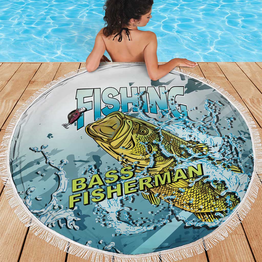 Bass Fishing Vintage Beach Blanket - Wonder Print Shop