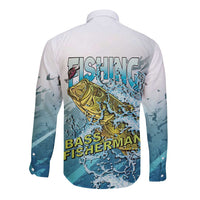Bass Fishing Vintage Long Sleeve Button Shirt - Wonder Print Shop
