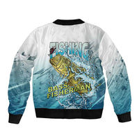 Bass Fishing Vintage Sleeve Zip Bomber Jacket - Wonder Print Shop