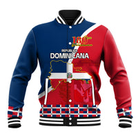 Blue-and-red baseball jacket with striped collar, button front, large '180' graphic.