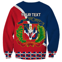 Unisex personalized sweatshirt back, blue and red coat of arms with editable YOUR TEXT