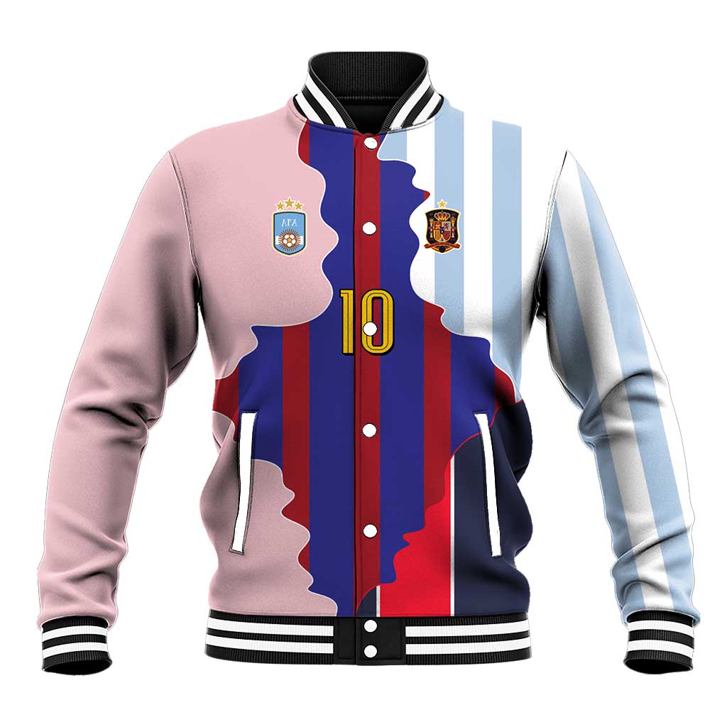 Custom Argentina and Spain Baseball Jacket Special Vintage Match Team Edition
