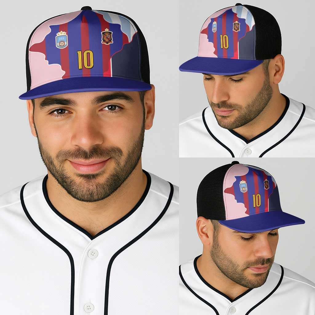 Custom Argentina and Spain Baseball Net Cap Special Vintage Match Team Edition