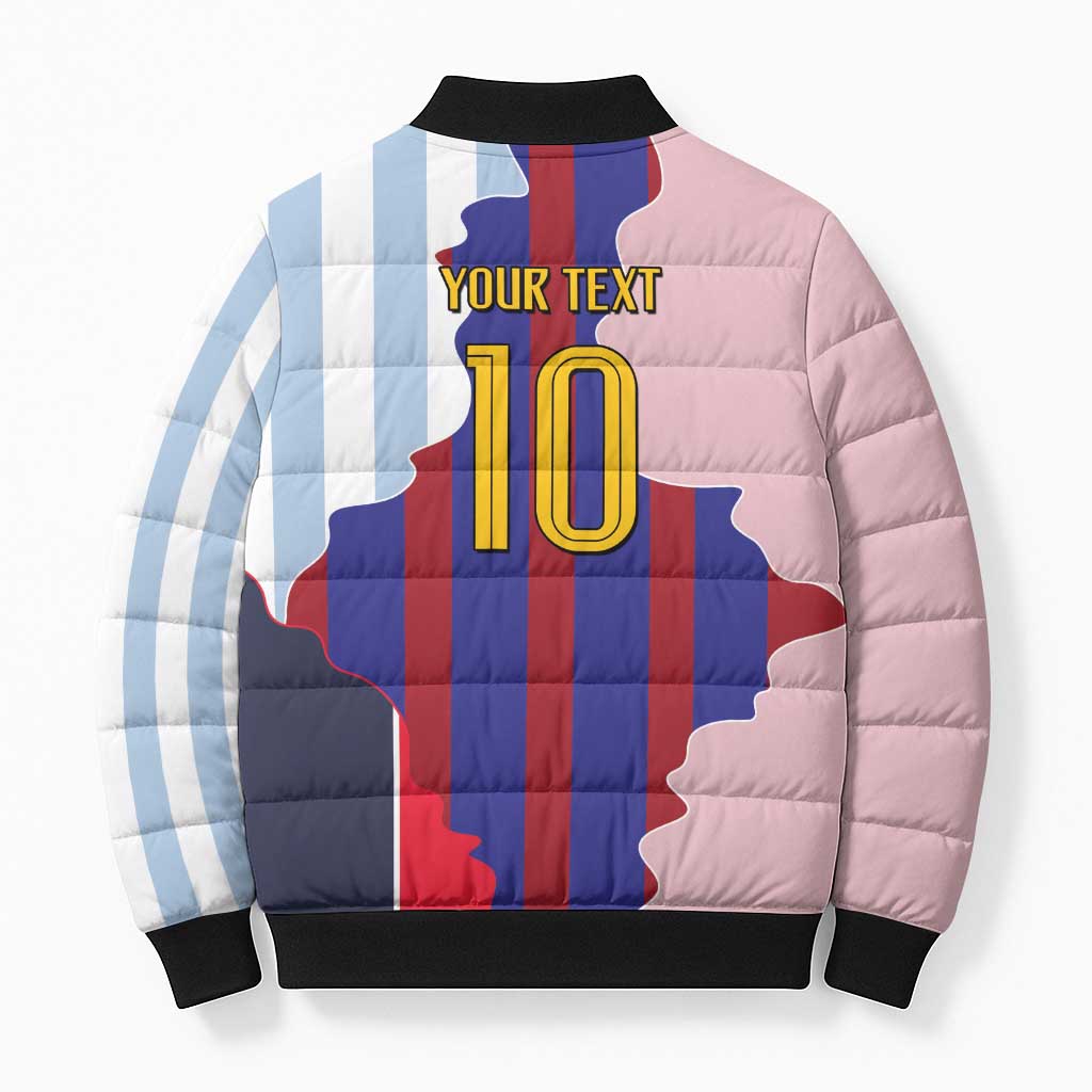 Custom Argentina and Spain Bomber Puffer Jacket Special Vintage Match Team Edition