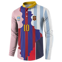 Custom Argentina and Spain Button Sweatshirt Special Vintage Match Team Edition