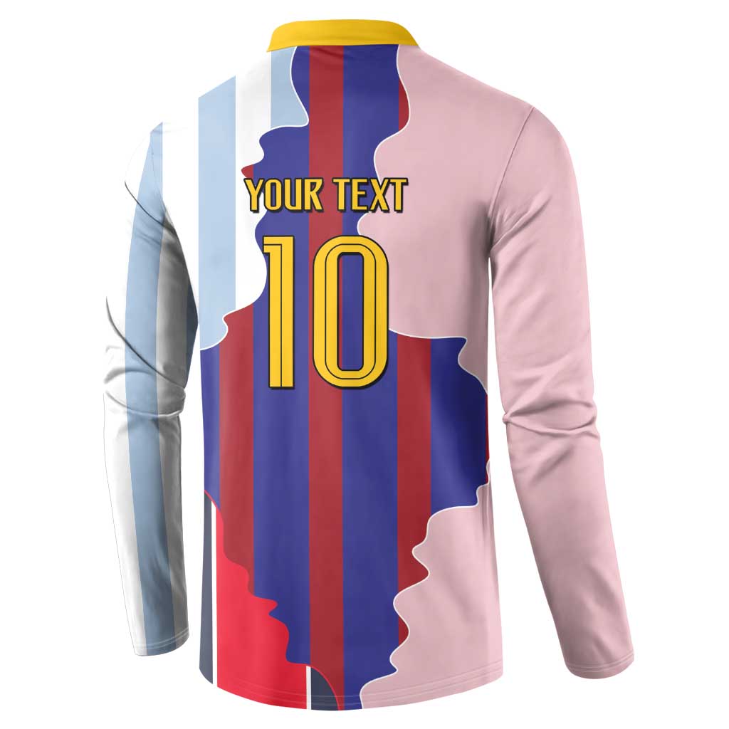 Custom Argentina and Spain Button Sweatshirt Special Vintage Match Team Edition