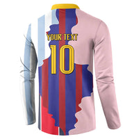Custom Argentina and Spain Button Sweatshirt Special Vintage Match Team Edition