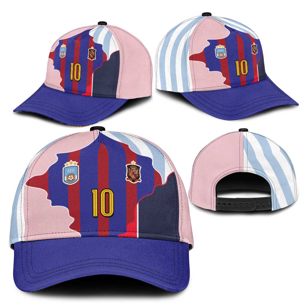Custom Argentina and Spain Classic Cap Special Vintage Match Team Edition