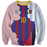 Custom Argentina and Spain Sweatshirt Special Vintage Match Team Edition