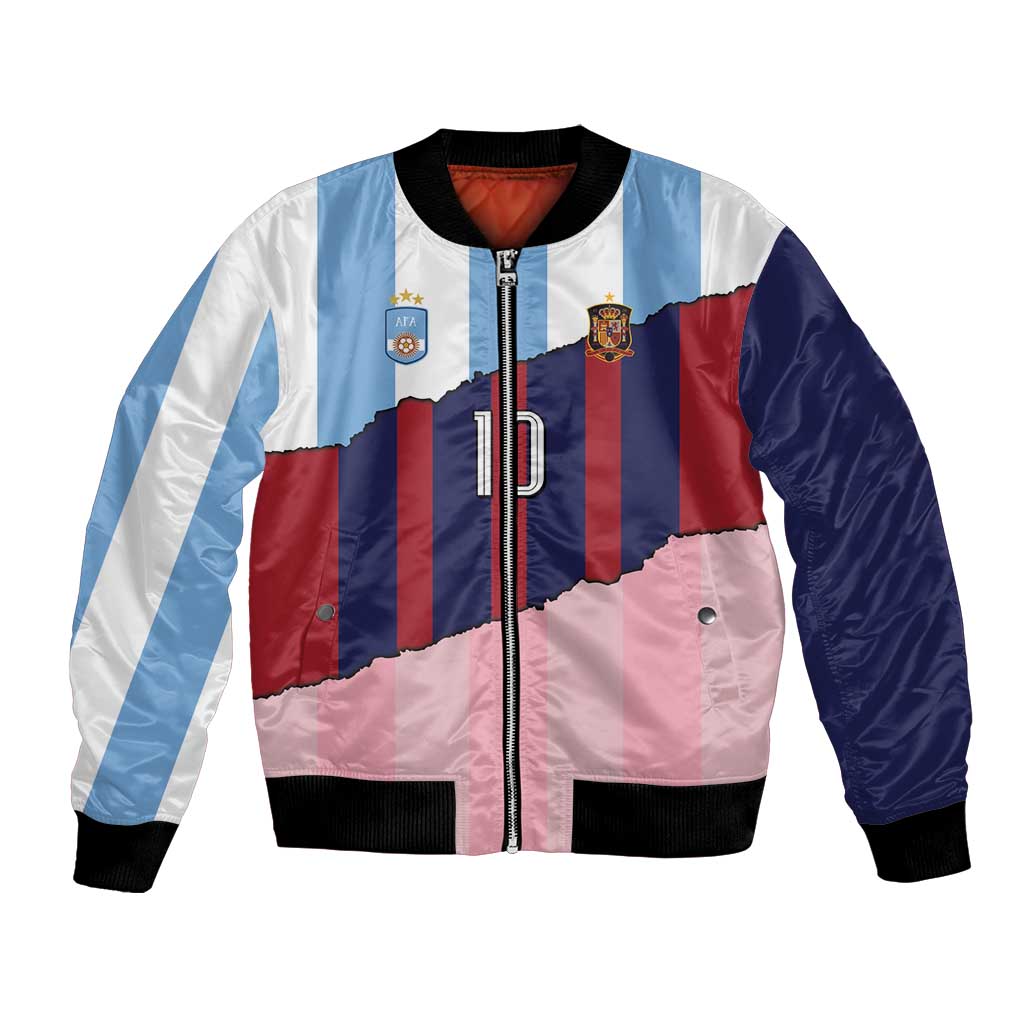 Custom Argentina and Spain Bomber Jacket Trio Special Vintage Edition