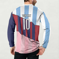 Custom Argentina and Spain Button Sweatshirt Trio Special Vintage Edition