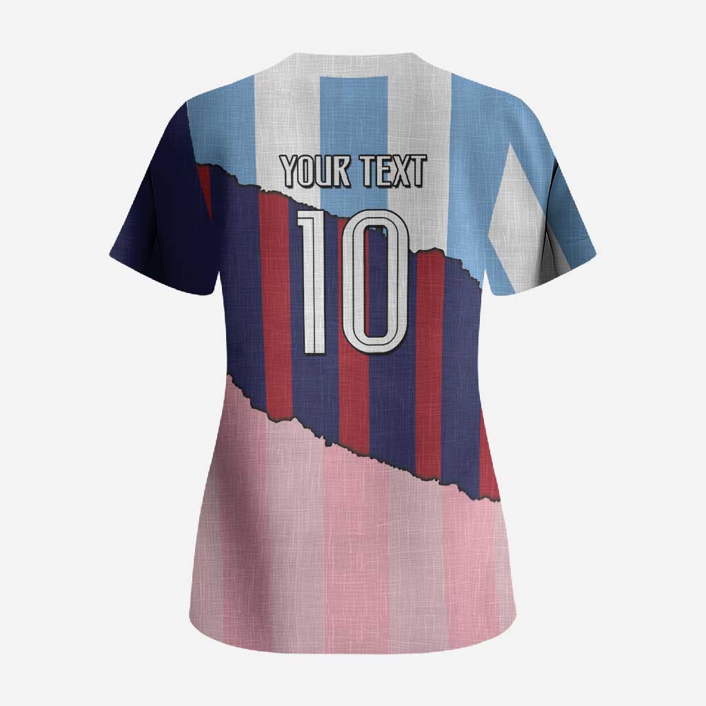 Custom Argentina and Spain Scrub Top Trio Special Vintage Edition