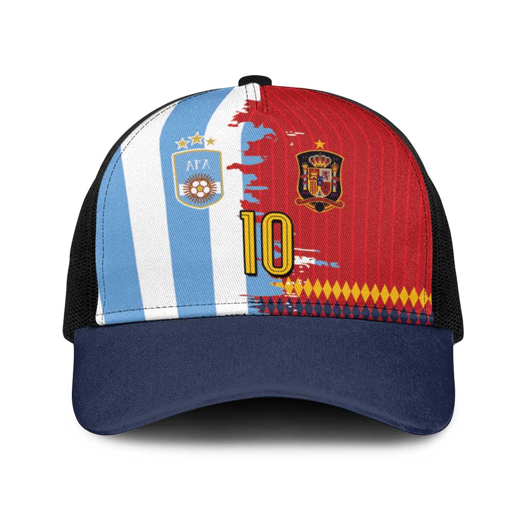 Custom Argentina and Spain Baseball Net Cap 2026 Battle Finalissima