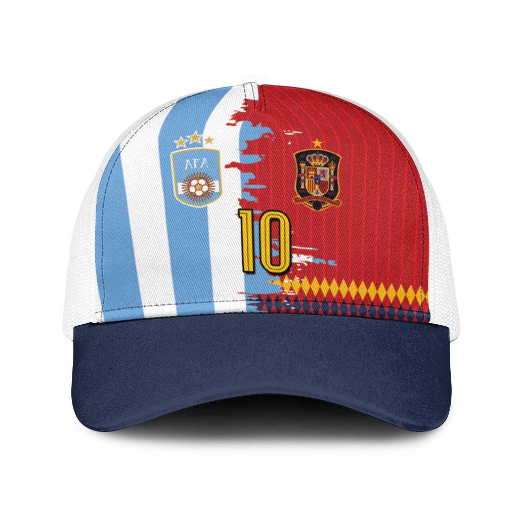 Custom Argentina and Spain Baseball Net Cap 2026 Battle Finalissima