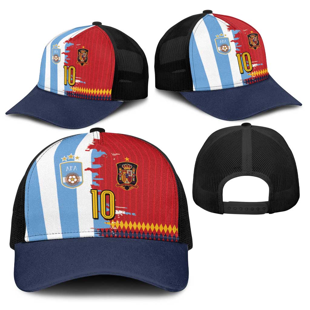 Custom Argentina and Spain Baseball Net Cap 2026 Battle Finalissima