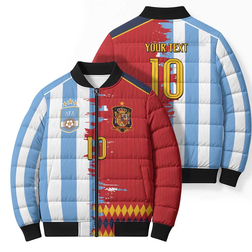Custom Argentina and Spain Bomber Puffer Jacket 2026 Battle Finalissima