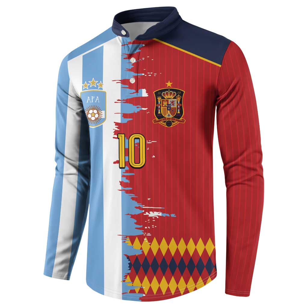 Custom Argentina and Spain Button Sweatshirt 2026 Battle Finalissima