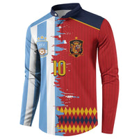 Custom Argentina and Spain Button Sweatshirt 2026 Battle Finalissima