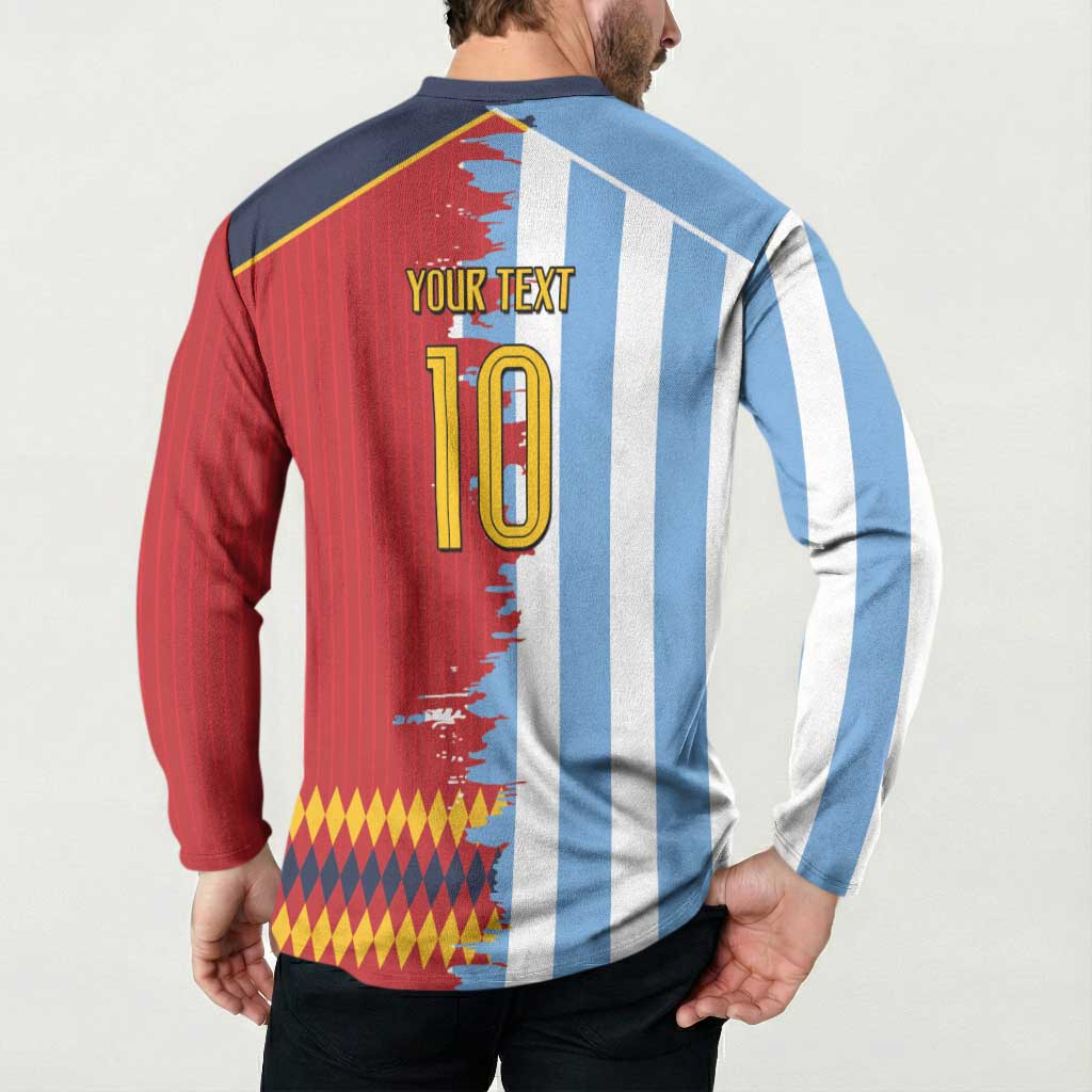 Custom Argentina and Spain Button Sweatshirt 2026 Battle Finalissima