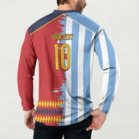 Custom Argentina and Spain Button Sweatshirt 2026 Battle Finalissima