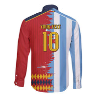 Custom Argentina and Spain Long Sleeve Button Shirt 2026 Battle Finalissima