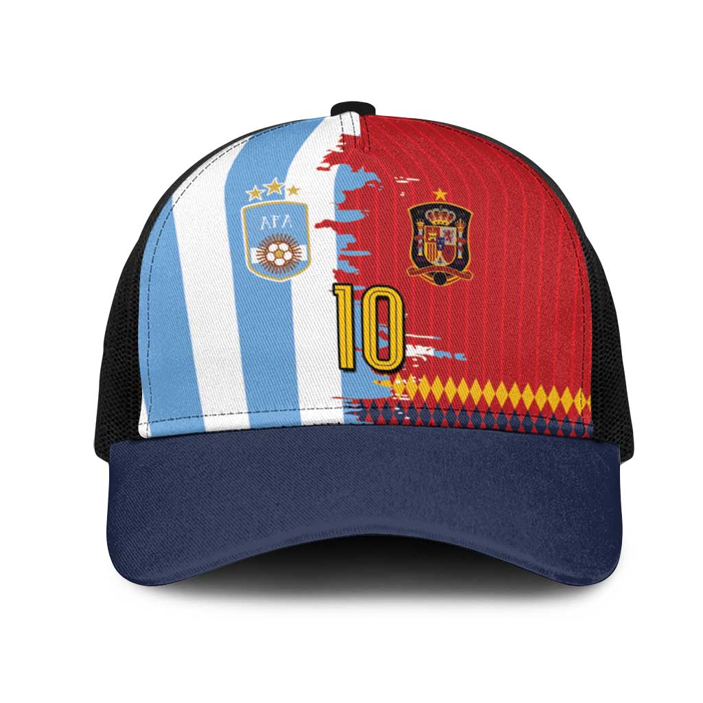 Custom Argentina and Spain Mesh Trucker Cap 2026 Battle Finalissima