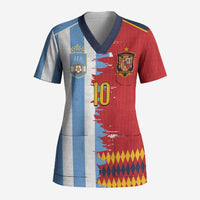 Custom Argentina and Spain Scrub Top 2026 Battle Finalissima