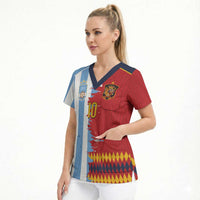 Custom Argentina and Spain Scrub Top 2026 Battle Finalissima