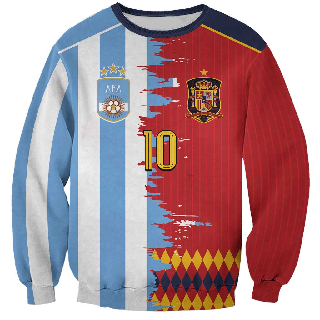 Custom Argentina and Spain Sweatshirt 2026 Battle Finalissima