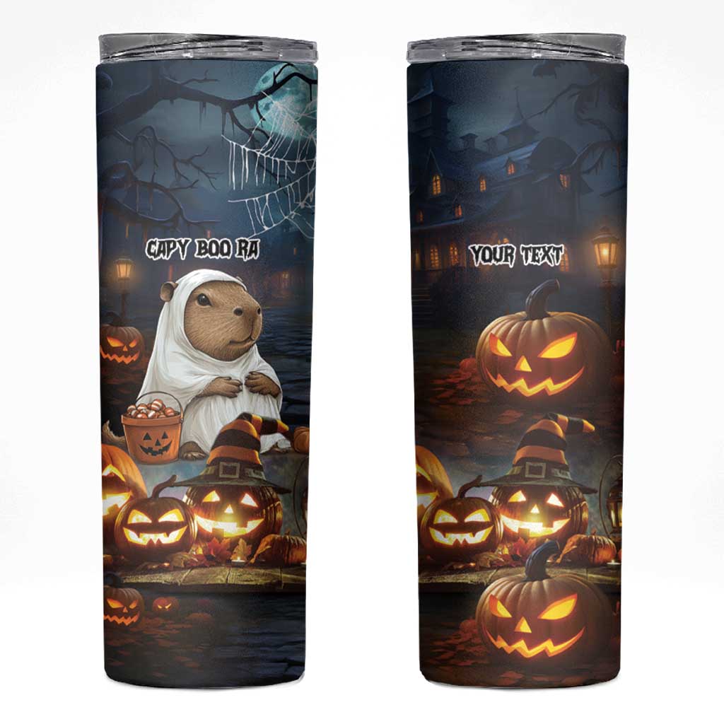 Capy-Boo-ra Halloween Personalized Skinny Tumbler Capybara Funny Spooky Ghost - Wonder Print Shop