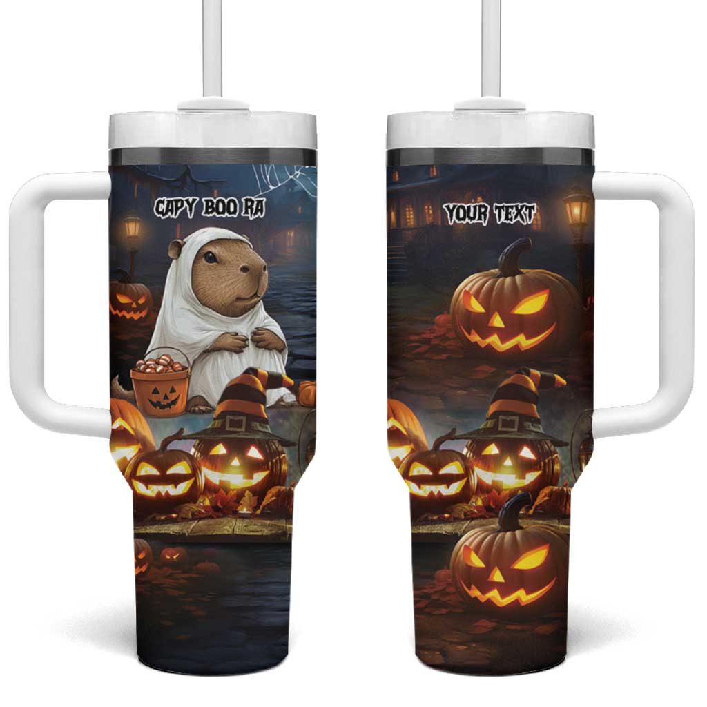 Capy-Boo-ra Halloween Personalized Tumbler With Handle Capybara Funny Spooky Ghost - Wonder Print Shop