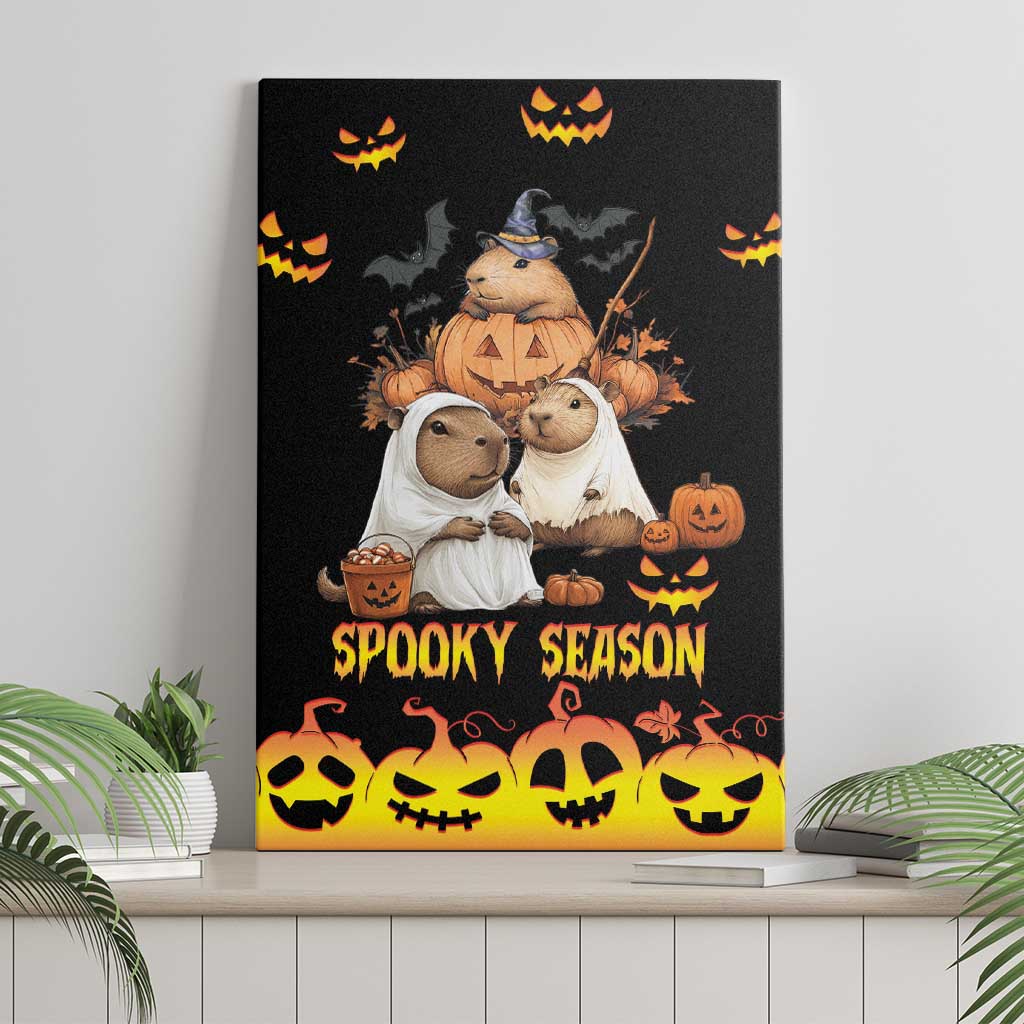 Black canvas wall art featuring spooky pumpkins, animals, and “Spooky Season” lettering