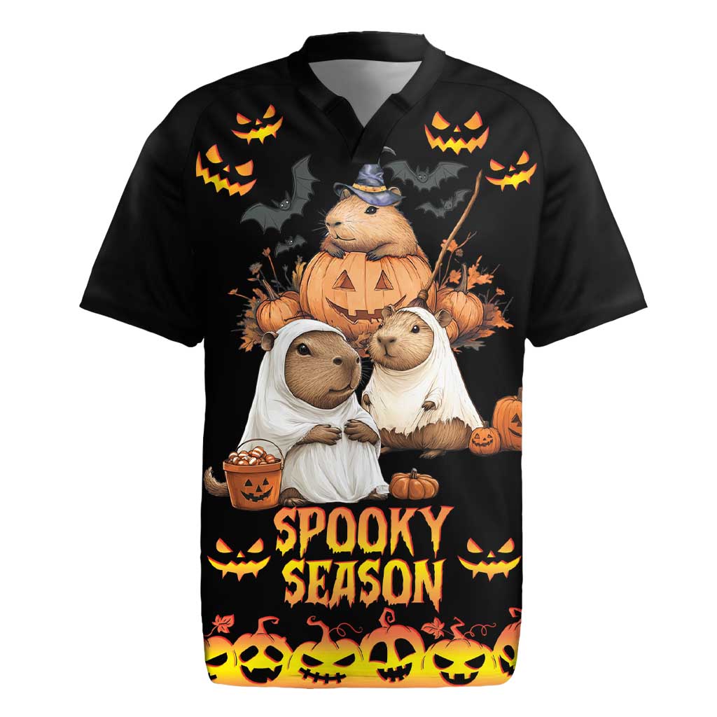 Capy-Boo-Ra Spooky Season Rugby Jersey - Wonder Print Shop