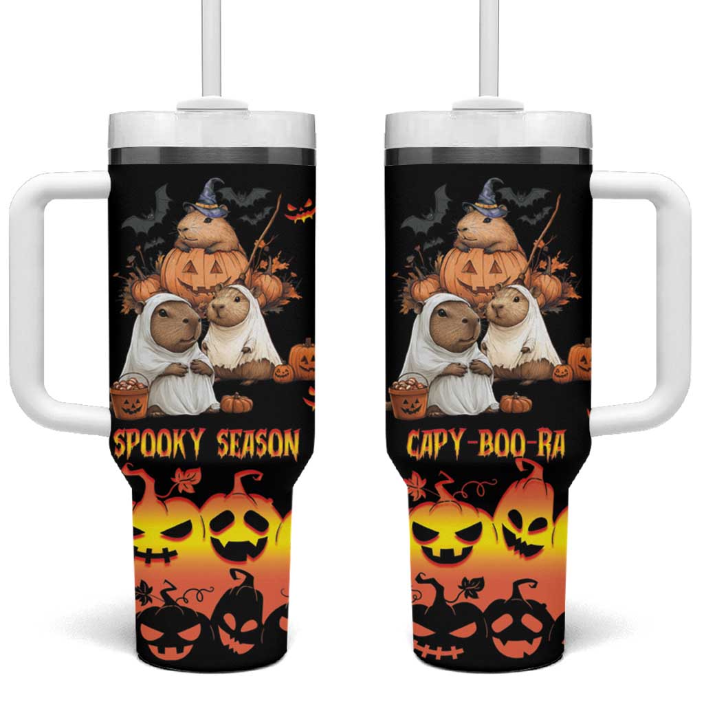 Capy-Boo-ra Spooky Season Tumbler With Handle - Wonder Print Shop