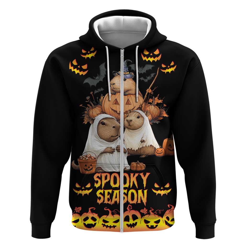 Capy-Boo-Ra Spooky Season Zip Hoodie - Wonder Print Shop