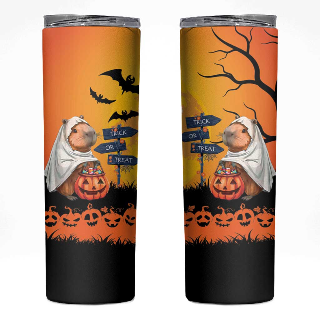 Happy Capy-Boo-ra Skinny Tumbler Capybara Ghost Trick or Treat - Wonder Print Shop