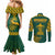 South Afica Rugby Couples Matching Mermaid Dress and Long Sleeve Button Shirt Springboks Proud The Champions LT9