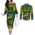 South Afica Rugby Couples Matching Off The Shoulder Long Sleeve Dress and Long Sleeve Button Shirt Springboks Proud The Champions LT9