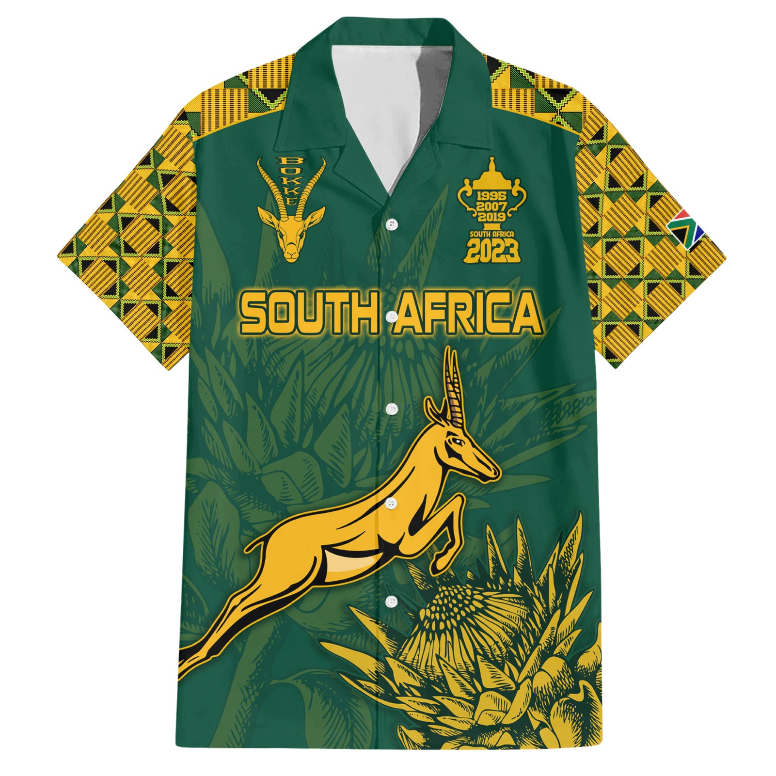 South Africa Rugby Hawaiian Shirt Springboks Proud The Champions - Wonder Print Shop