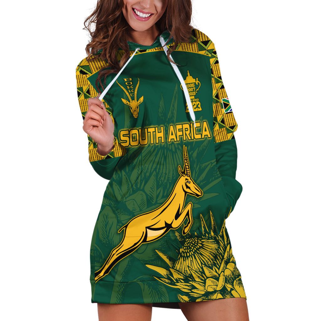 South Africa Rugby Hoodie Dress Springboks Proud The Champions - Wonder Print Shop